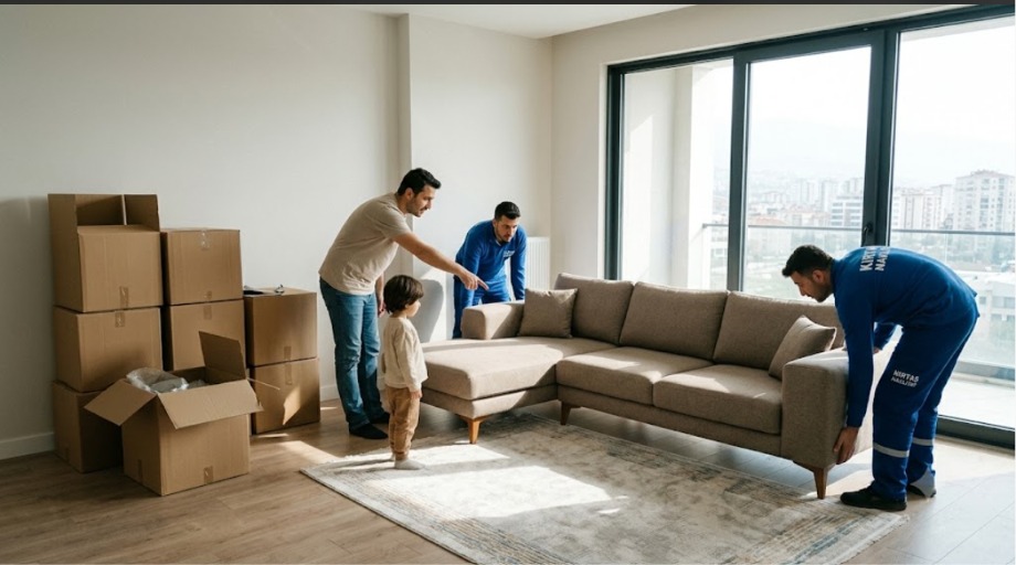 Bursa evden eve nakliyat Kırtaş Nakliyat modern daire içi eşya yerleştirme ve taşıma anı.