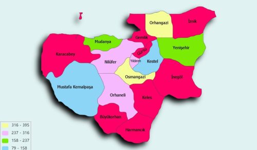 Harmancık evden eve nakliyat hizmet bölgesi haritası ve profesyonel taşımacılık güzergahları.