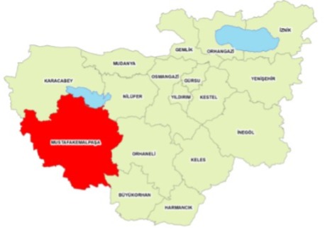 Mustafakemalpaşa Evden Eve Nakliyat hizmet bölgesi haritası
